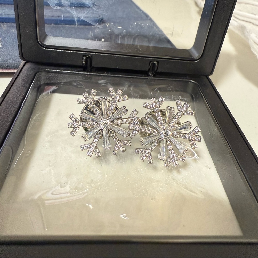 Elegant Silver Snowflake brooches